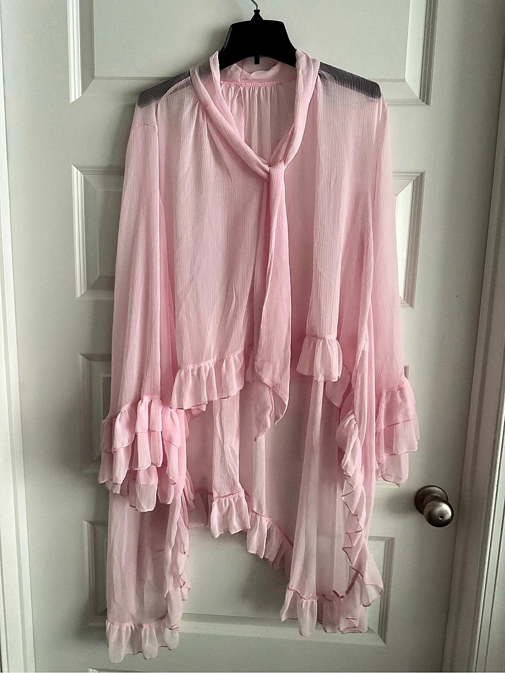 NWOT Pink Ruffle Tunic Size Large Like New